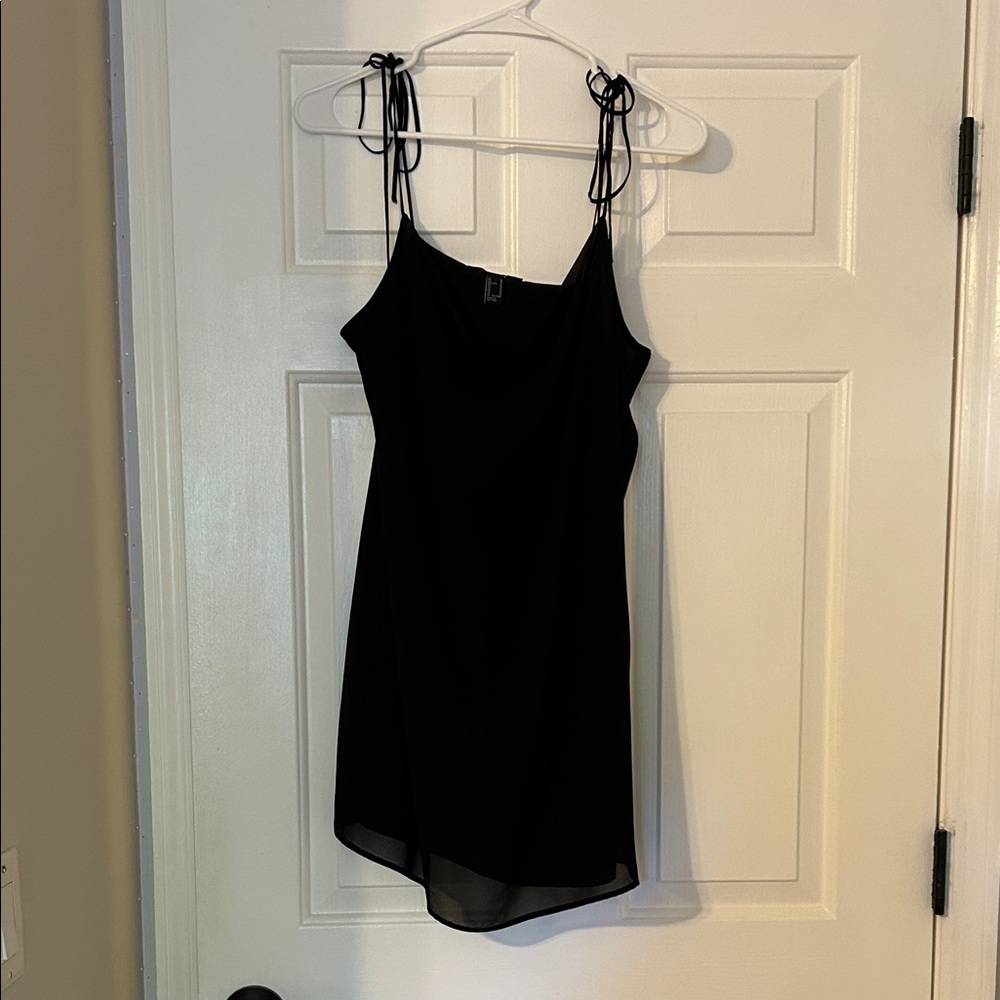 Forever 21 Black Mini Dress with Spaghetti Straps